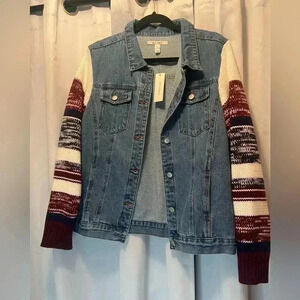 🆕 Sweater Sleeve Denim Jacket